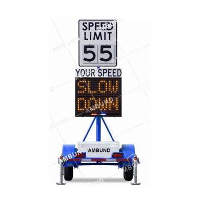 Radar Speed Trailer for Law Enforcement Traffic Flashing Speed Limit LED Signs Speed Radar